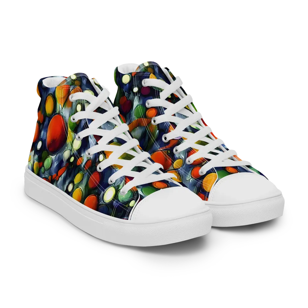 Neon Harvest on Women's High Top Canvas Shoes — Right Front
