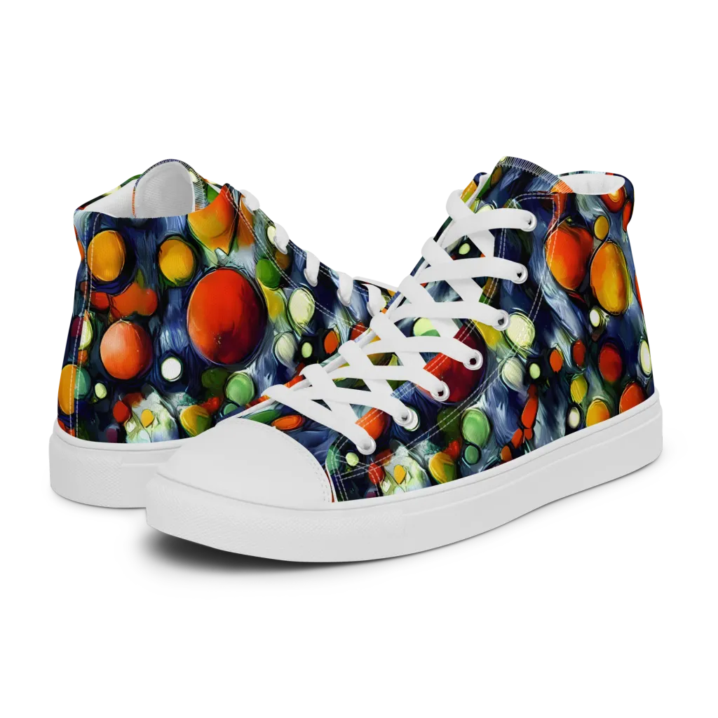 Neon Harvest on Women's High Top Canvas Shoes — Left