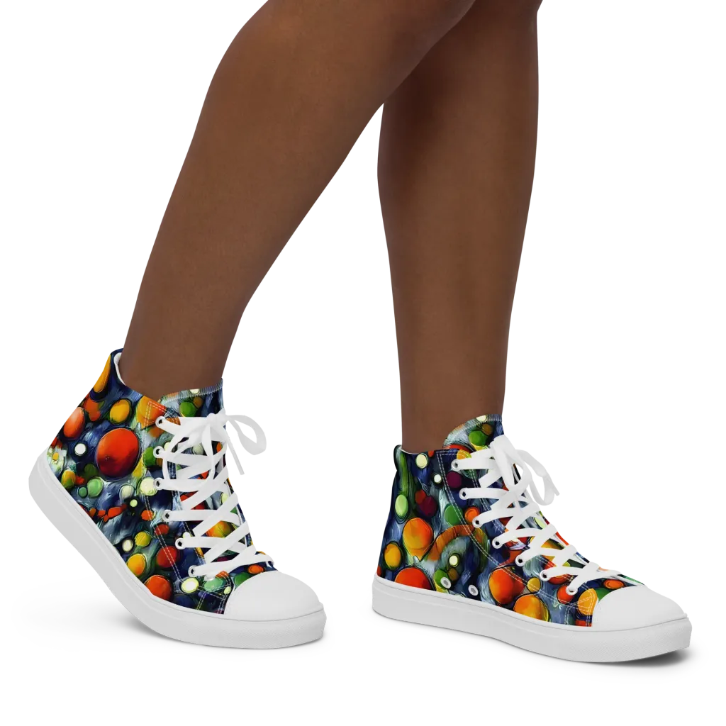 Neon Harvest on Women's High Top Canvas Shoes — Right