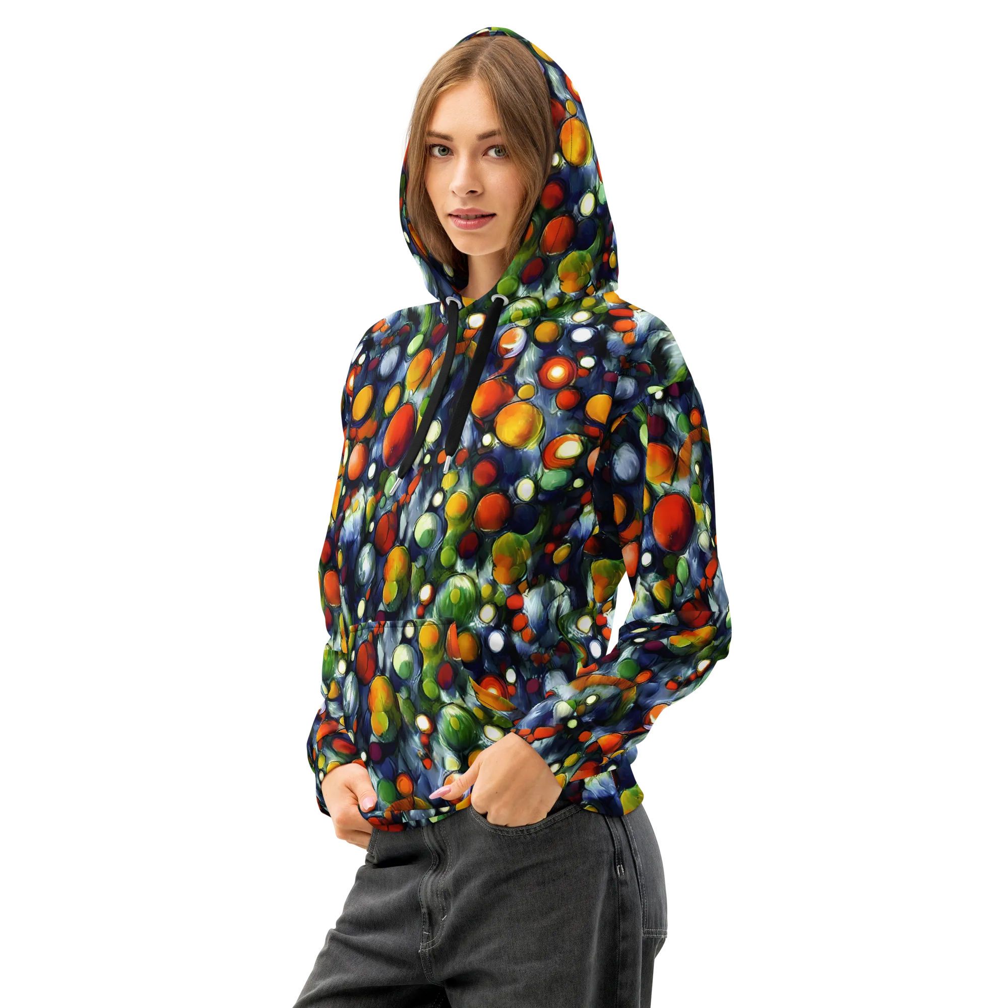 Neon Harvest on Cotton Hoodie — Left Front