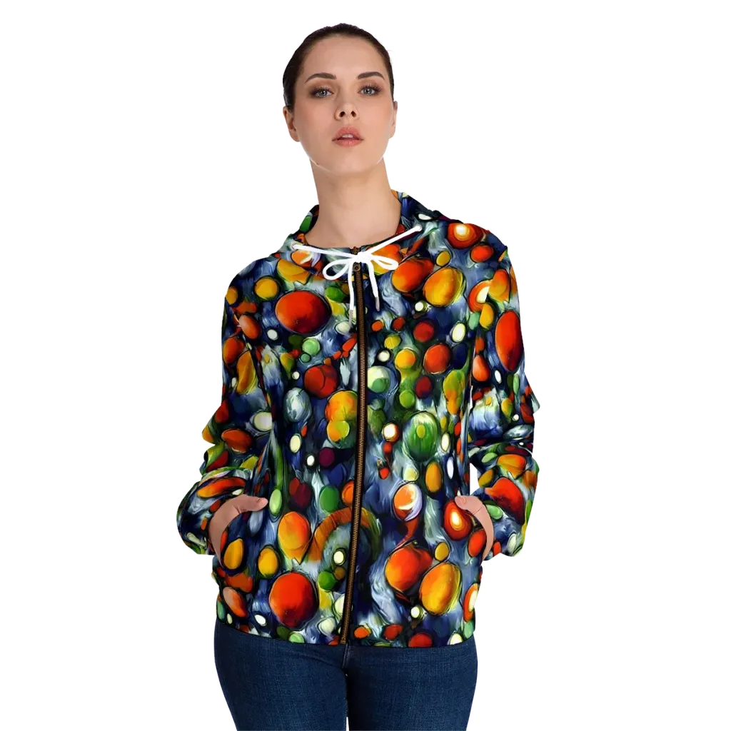Neon Harvest on Women's Full-Zip Hoodie — Front On Person