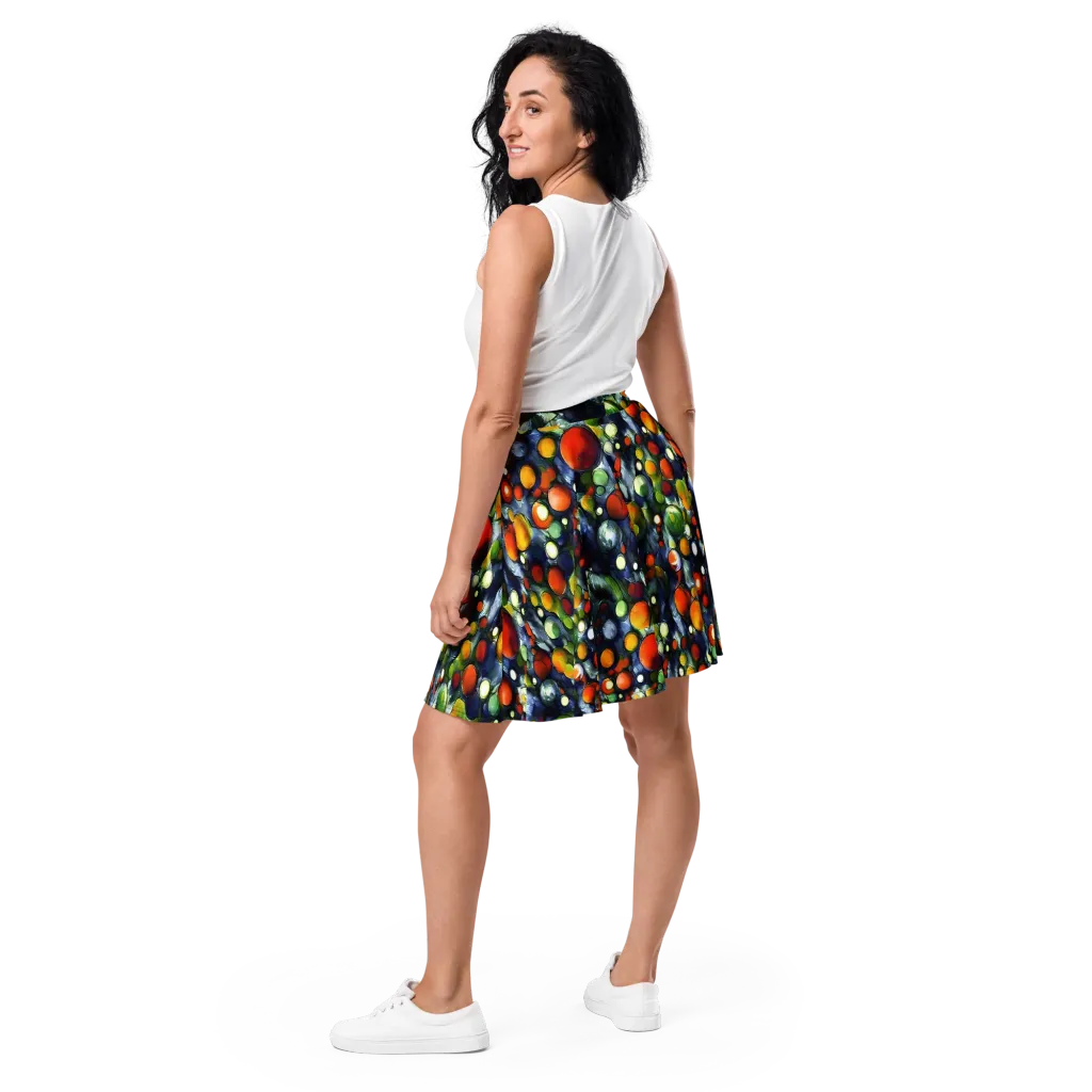 Neon Harvest on Skater Skirt — Back