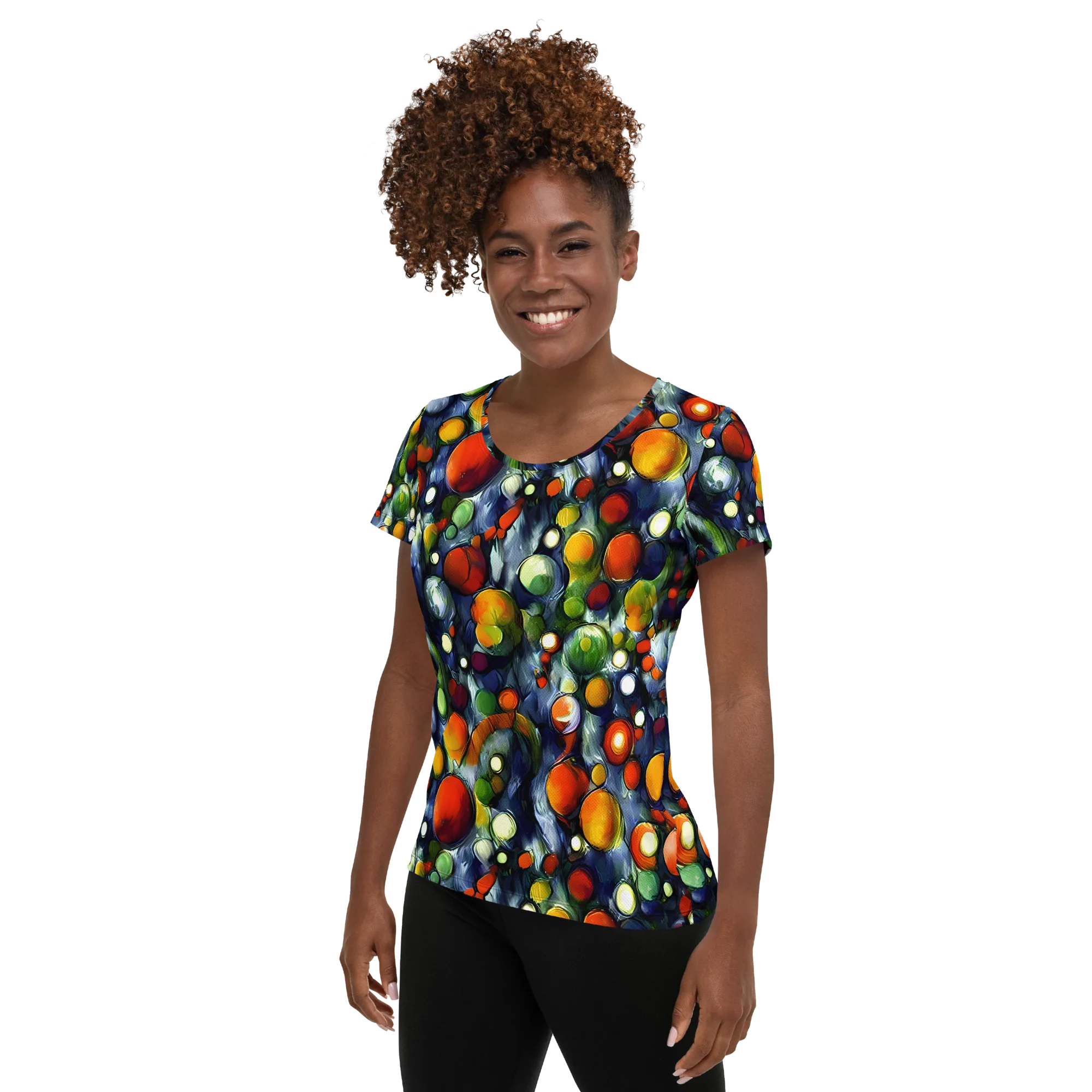 Neon Harvest on Women's Athletic T-Shirt — Left