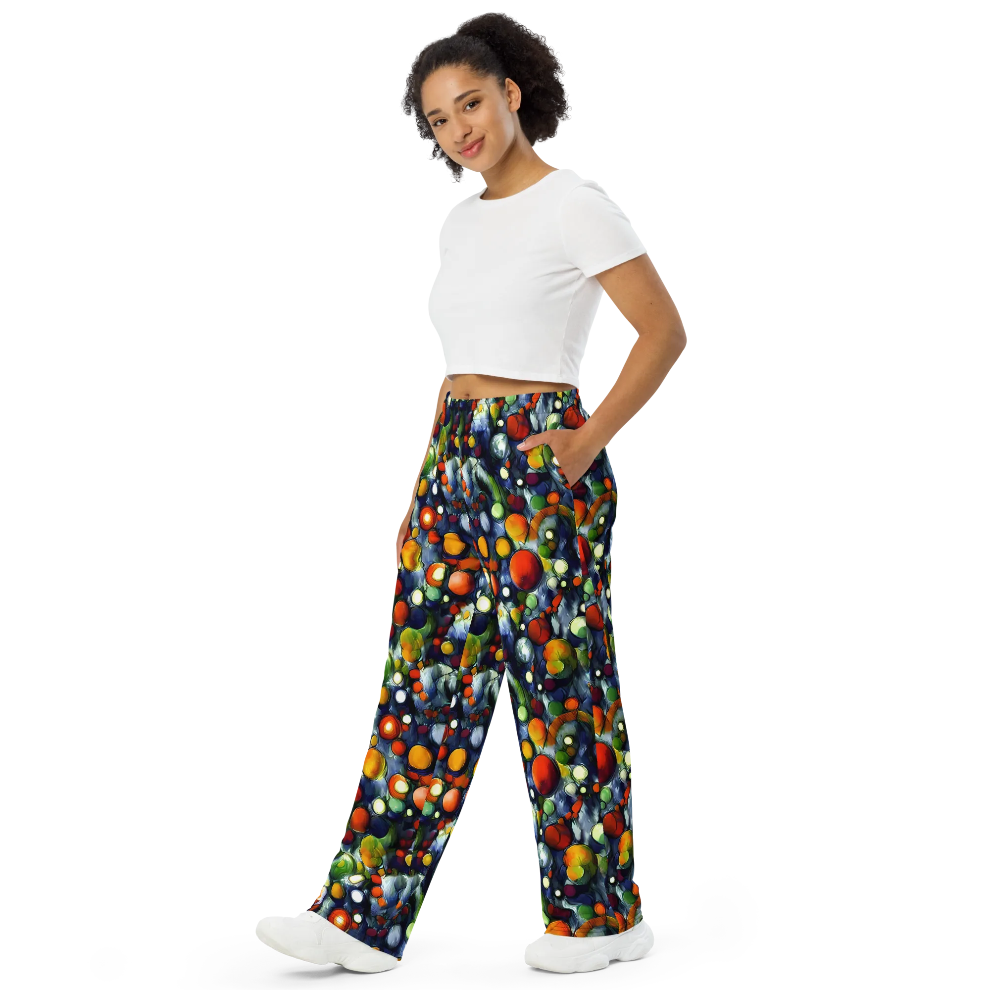 Neon Harvest on Wide-Leg Pants — Left Front