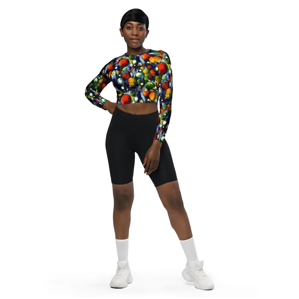 Neon Harvest on Long Sleeve Crop Top — Front