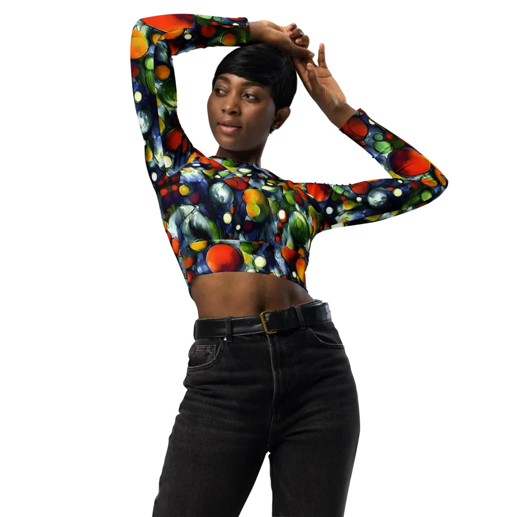 Neon Harvest on Long Sleeve Crop Top — Front