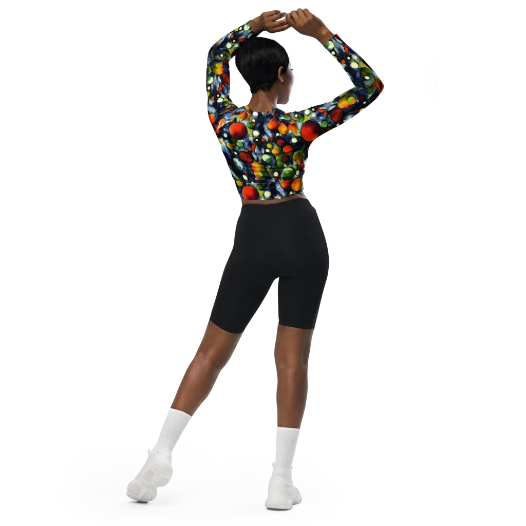 Neon Harvest on Long Sleeve Crop Top — Back