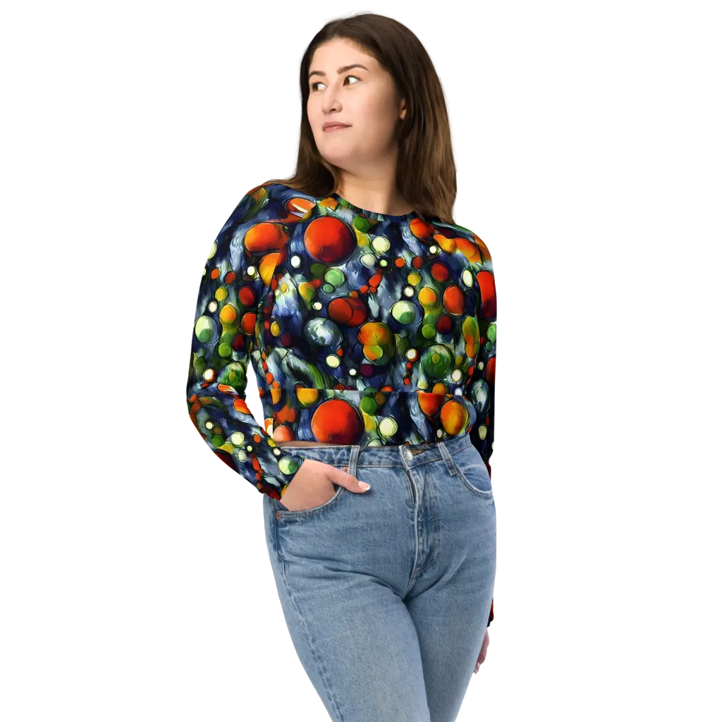 Neon Harvest on Long Sleeve Crop Top — Front