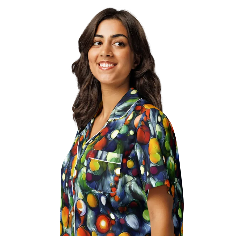 Neon Harvest on Women's Short Sleeve Pajama Top — Left Front