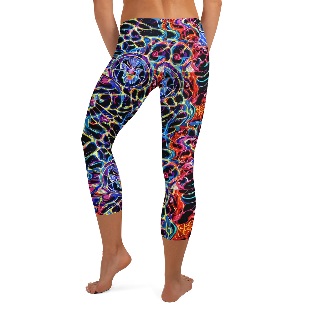 Abyssal Neon on Capri Leggings — Back