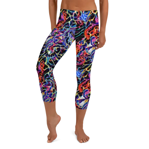 Abyssal Neon on a Capri Leggings