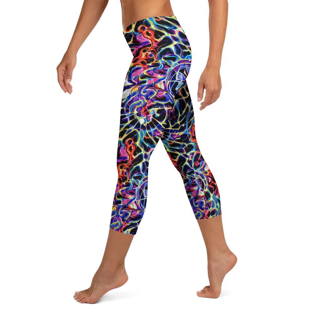 Abyssal Neon on Capri Leggings — Left