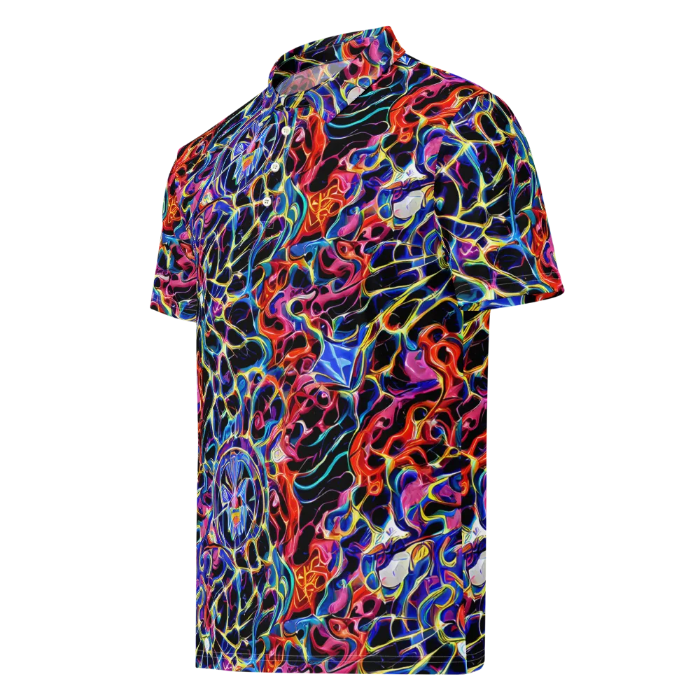 Abyssal Neon on Men's Slim Fit Polo Shirt — Left Front