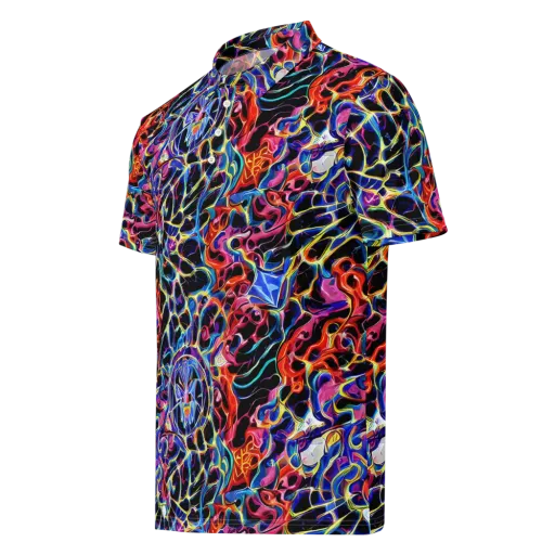 Abyssal Neon on a Men's Slim Fit Polo Shirt