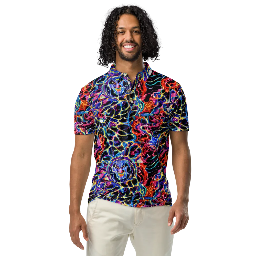 Abyssal Neon on Men's Slim Fit Polo Shirt — Front