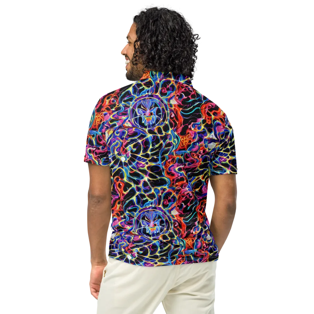 Abyssal Neon on Men's Slim Fit Polo Shirt — Back