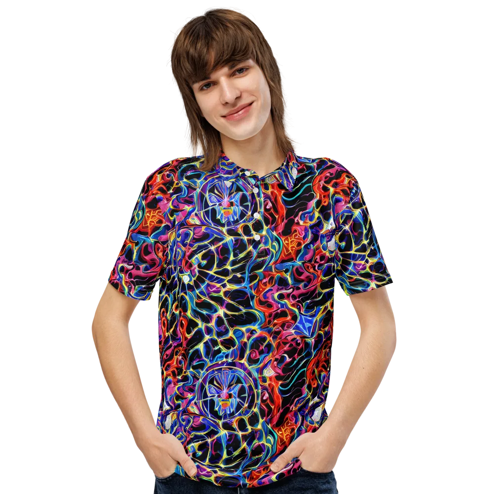 Abyssal Neon on Men's Slim Fit Polo Shirt — Front