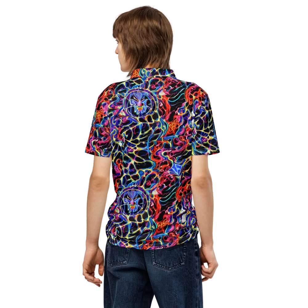Abyssal Neon on Men's Slim Fit Polo Shirt — Back