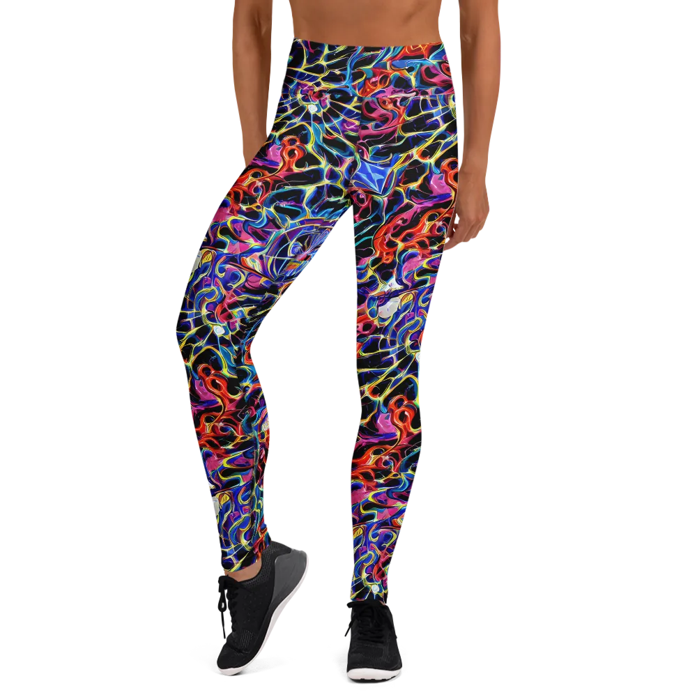 Abyssal Neon on Yoga Leggings — Front