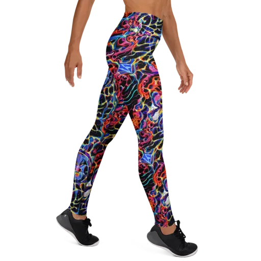 Abyssal Neon on a Yoga Leggings