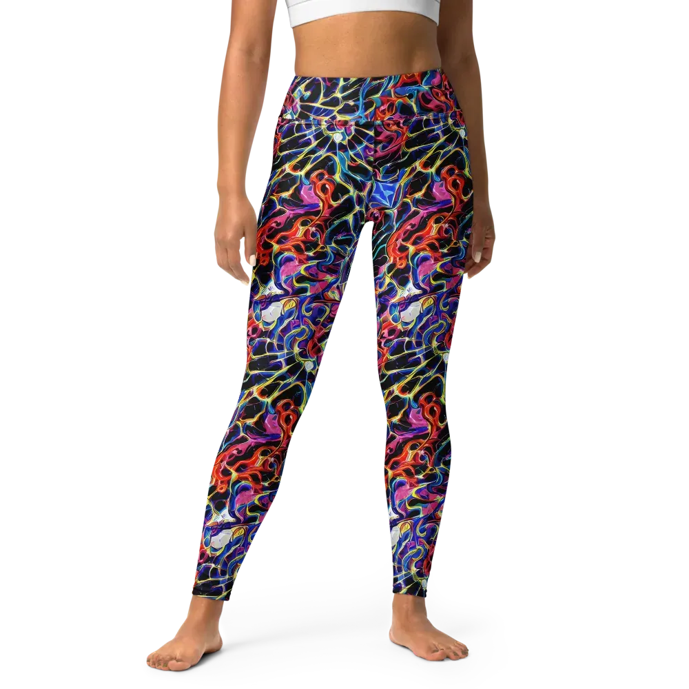 Abyssal Neon on Yoga Leggings — Front