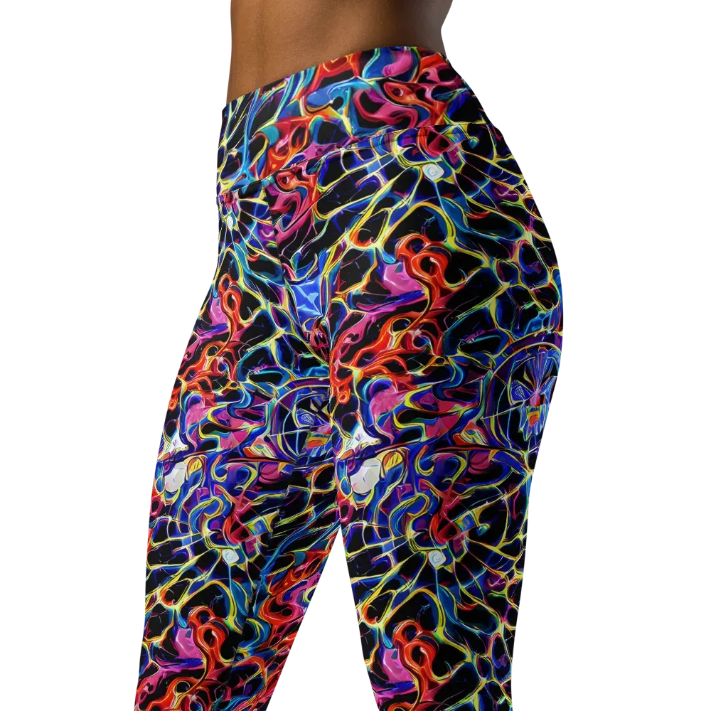 Abyssal Neon on Yoga Leggings — Left Front