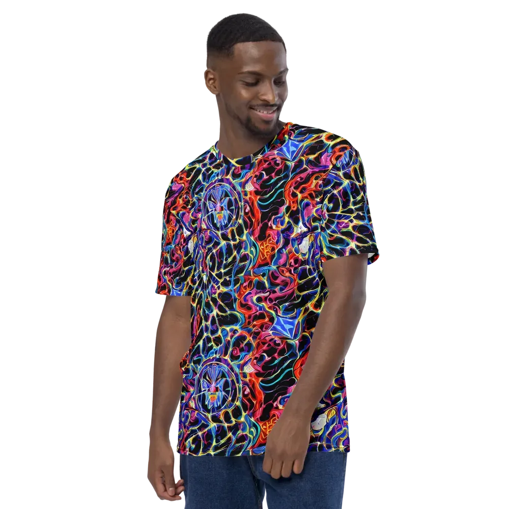 Abyssal Neon on Men's Crew Neck T-Shirt — Left