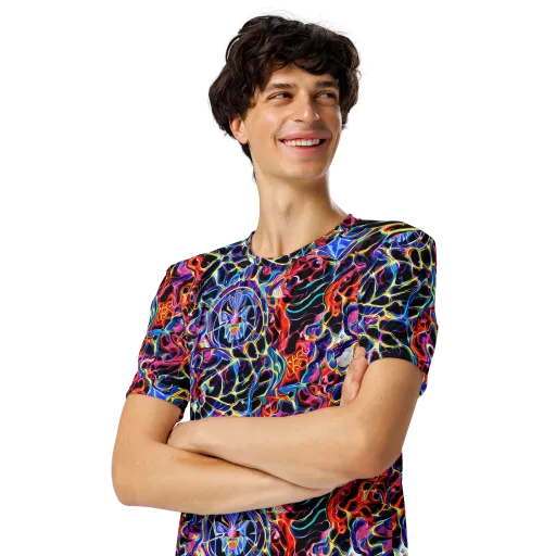 Abyssal Neon on a Men's Crew Neck T-Shirt