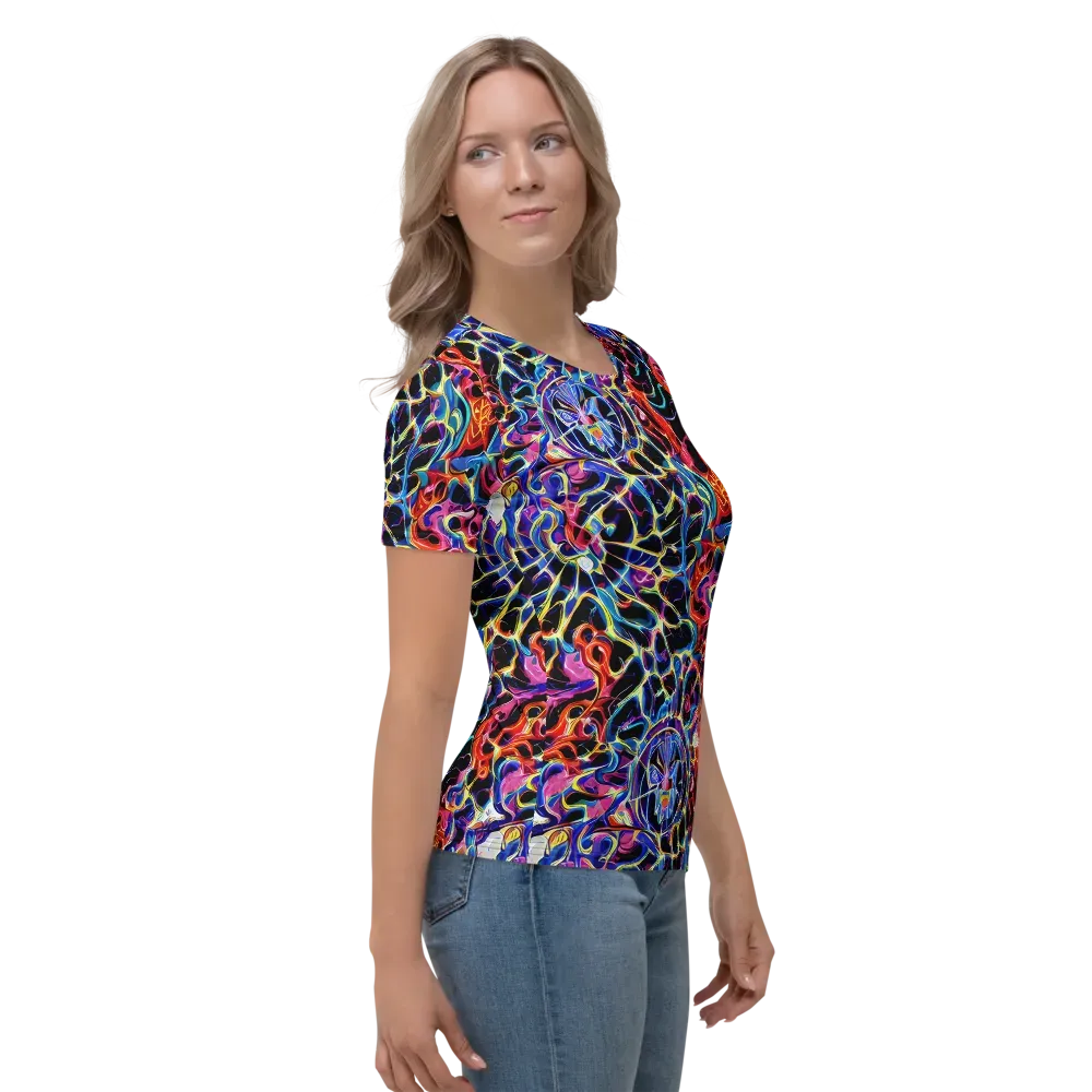 Abyssal Neon on Women's Crew Neck T-Shirt — Right