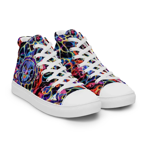 Abyssal Neon on a Women's High Top Canvas Shoes