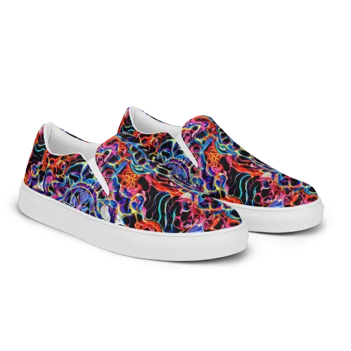 Abyssal Neon on a Men's Slip-On Canvas Shoes