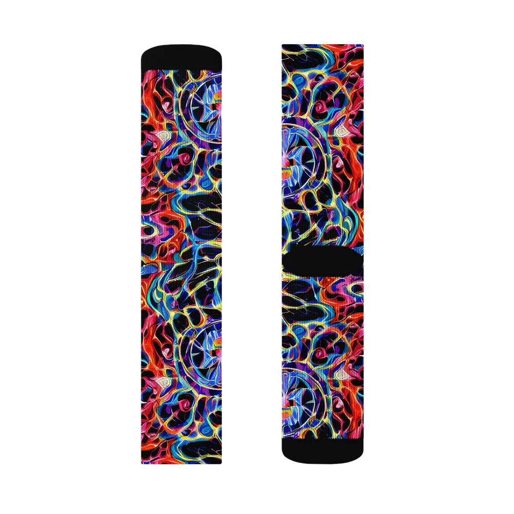Abyssal Neon on Socks — Right Sock