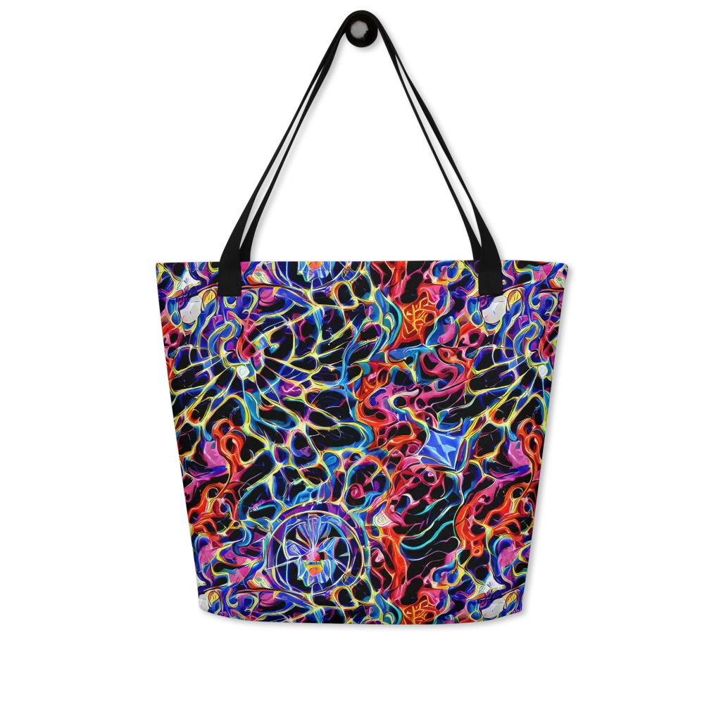 Abyssal Neon on Large Tote Bag W/ Pocket — Front