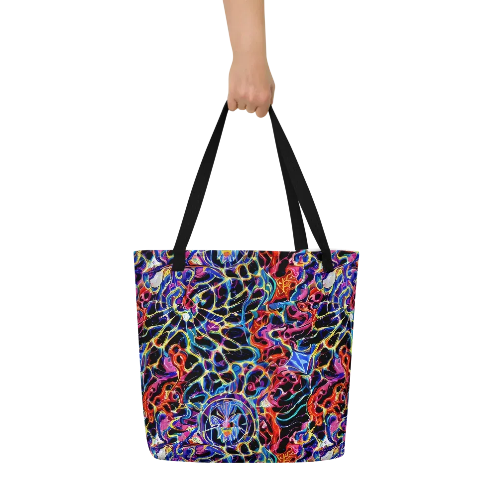 Abyssal Neon on Large Tote Bag W/ Pocket — Front