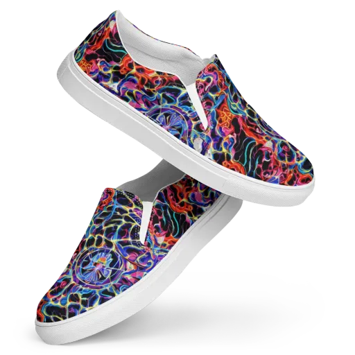 Abyssal Neon on a Women's Slip-On Canvas Shoes