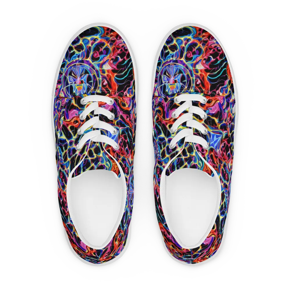 Abyssal Neon on Men's Lace-Up Canvas Shoes — Front