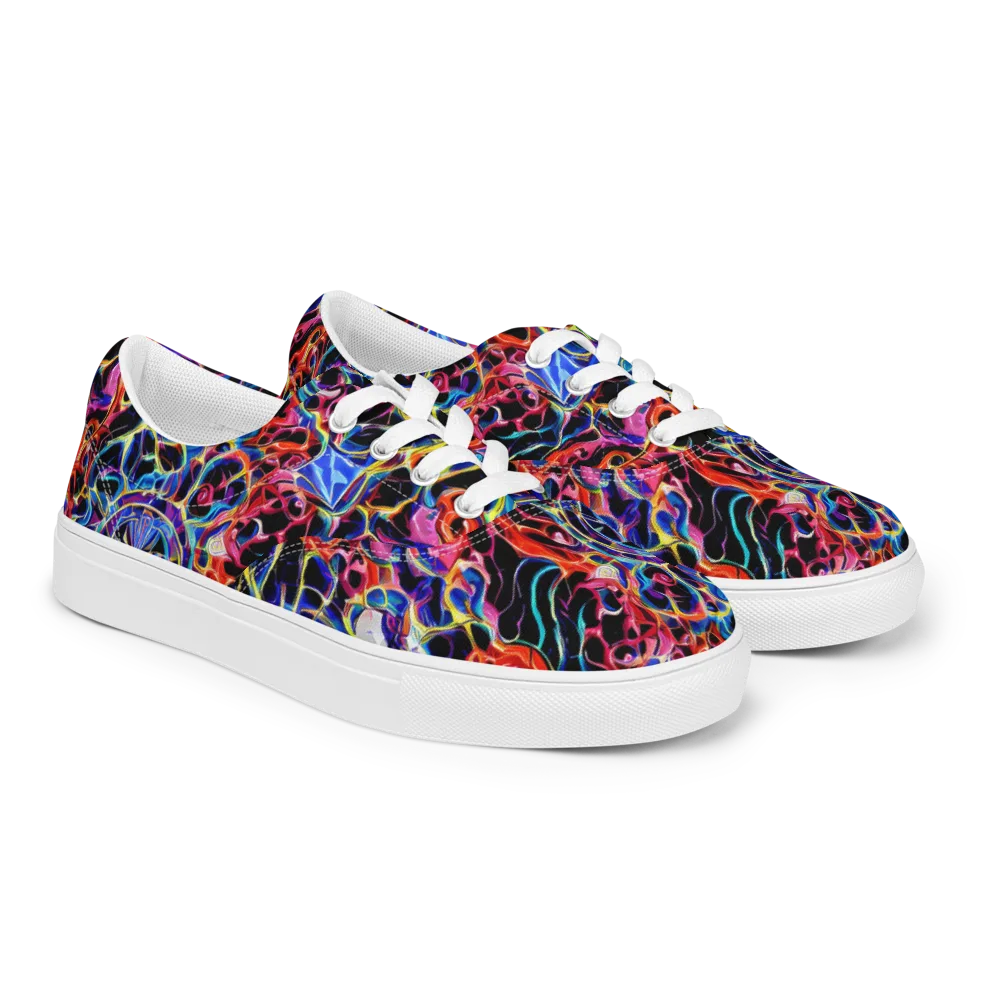 Abyssal Neon on Men's Lace-Up Canvas Shoes — Right Front