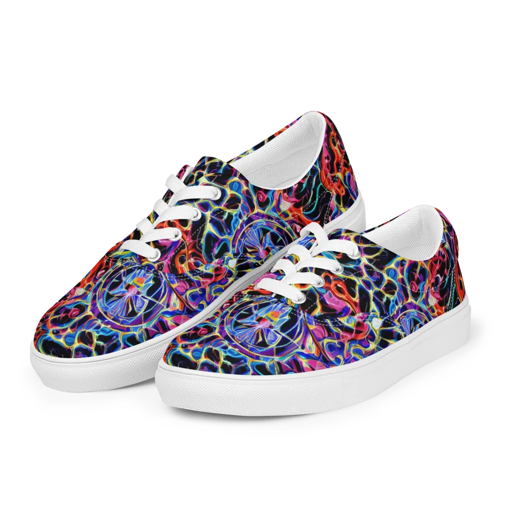 Abyssal Neon on Men's Lace-Up Canvas Shoes — Left Front