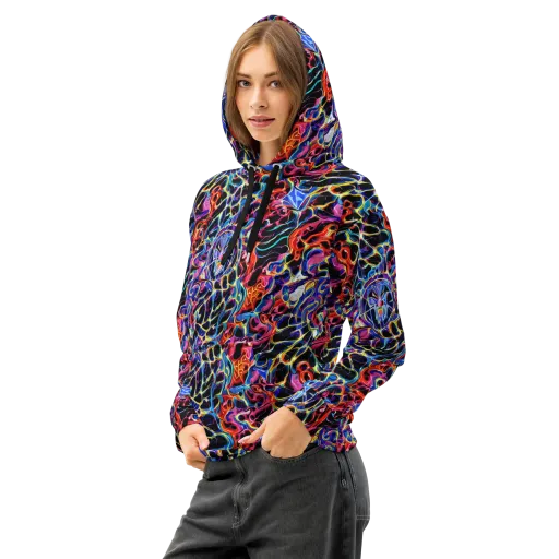 Abyssal Neon on a Cotton Hoodie