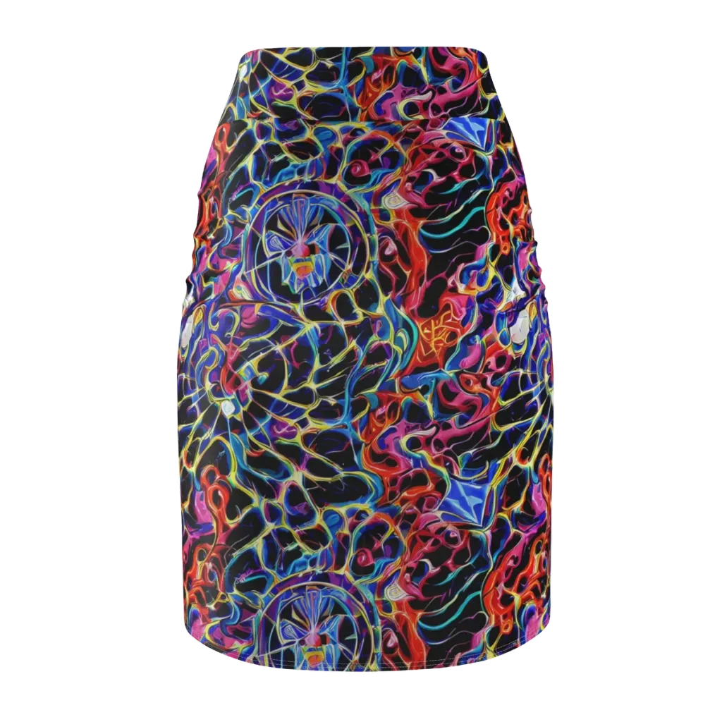 Abyssal Neon on Pencil Skirt — Back