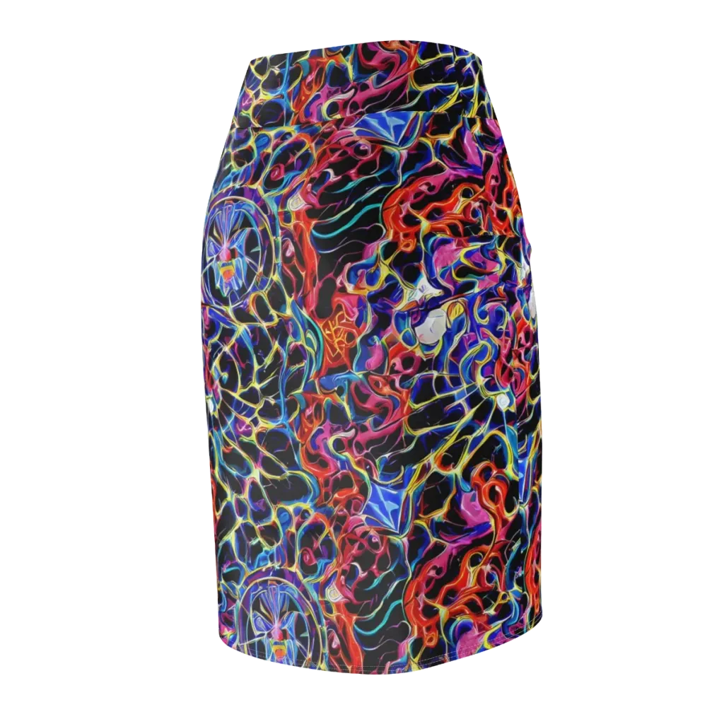 Abyssal Neon on Pencil Skirt — Back Side