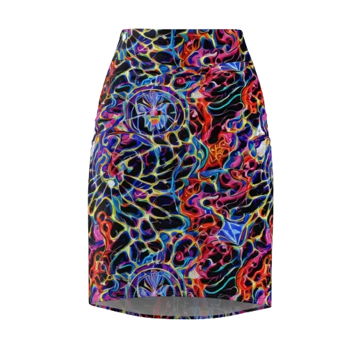 Abyssal Neon on a Pencil Skirt