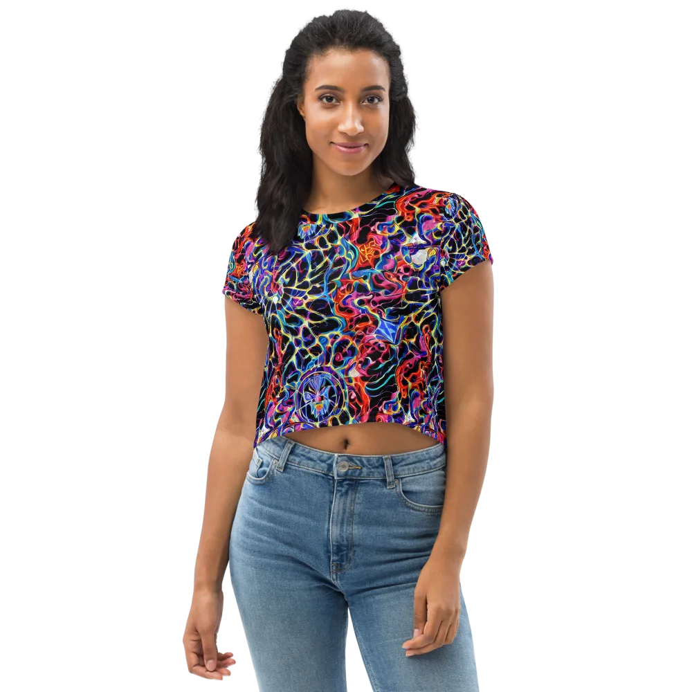 Abyssal Neon on Crop Tee — Front
