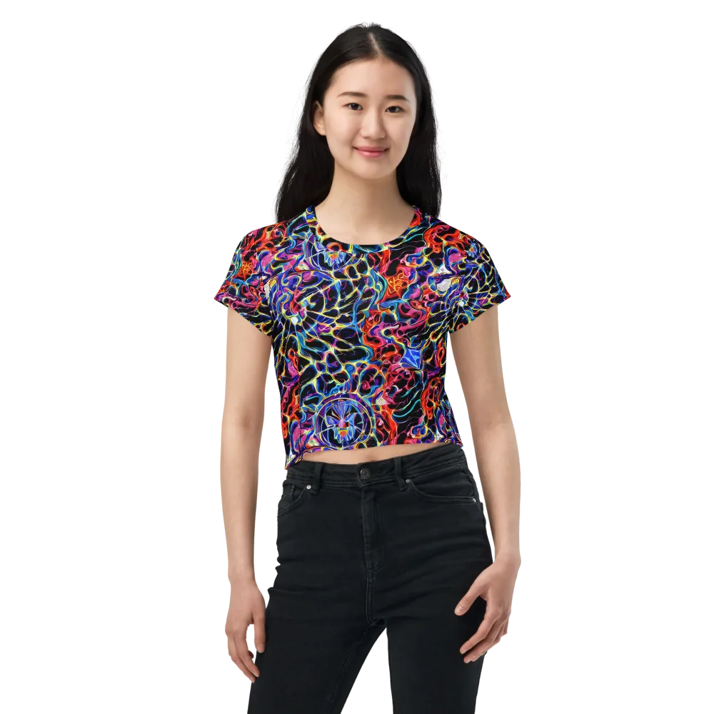 Abyssal Neon on Crop Tee — Front