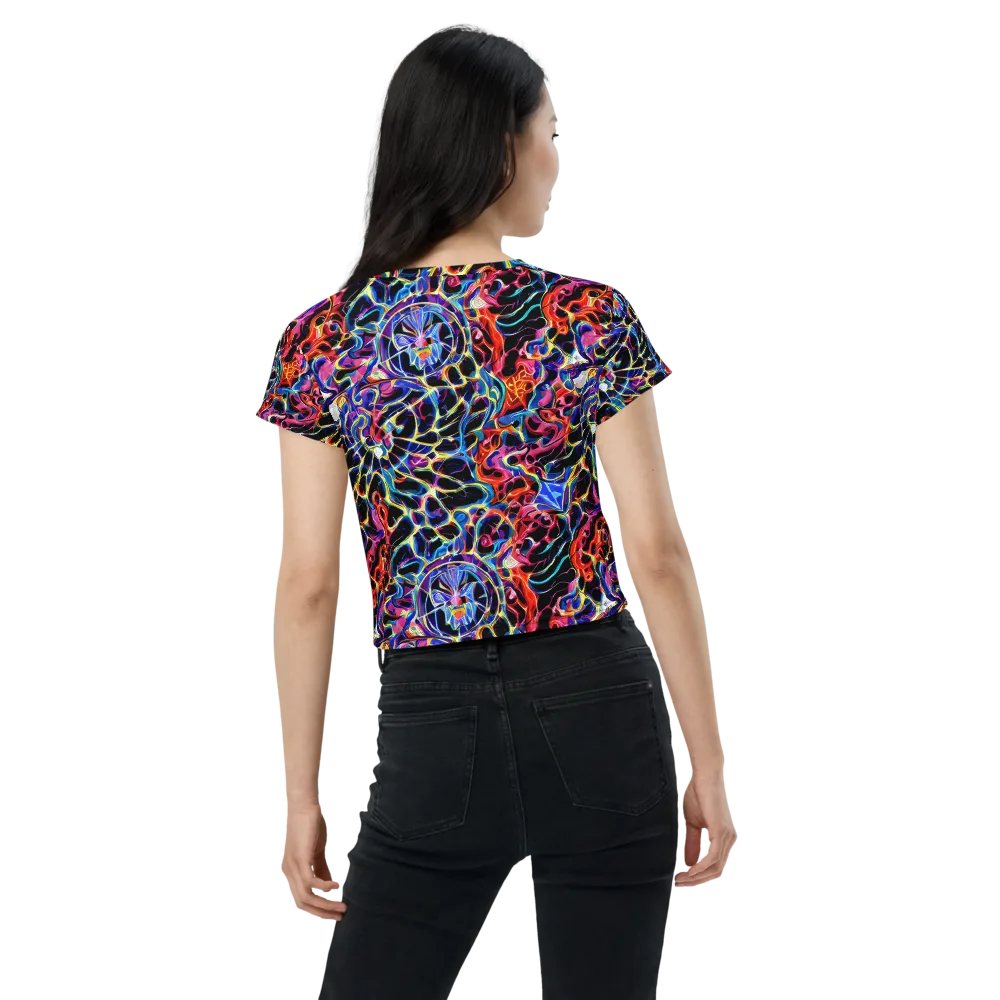 Abyssal Neon on Crop Tee — Back