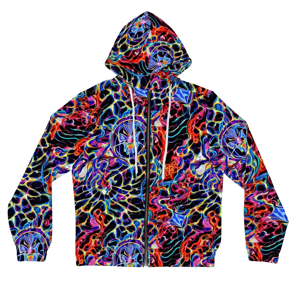 Abyssal Neon on Women's Full-Zip Hoodie — Front