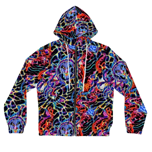Abyssal Neon on a Women's Full-Zip Hoodie