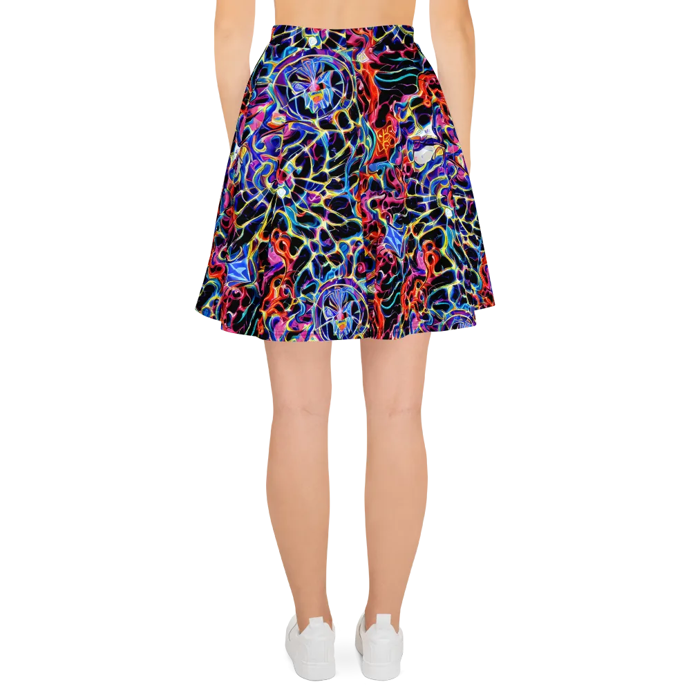 Abyssal Neon on Skater Skirt — Back