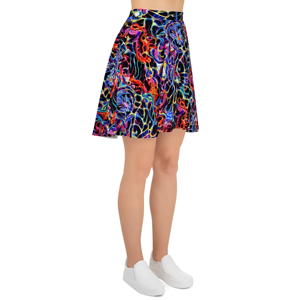 Abyssal Neon on Skater Skirt — Right