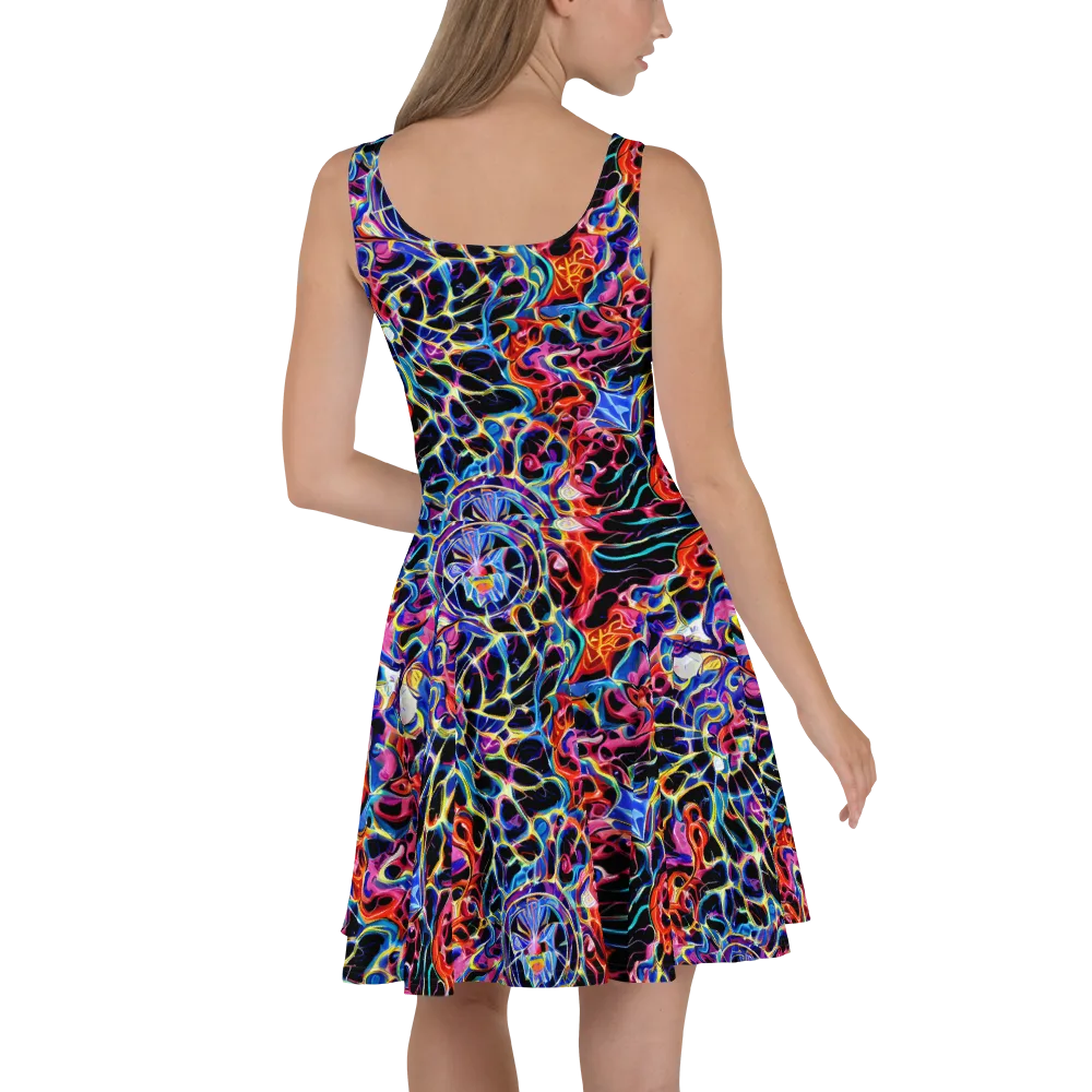 Abyssal Neon on Skater Dress — Back